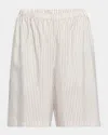 The Row Zinnia Striped Silk Pajama Shorts In White