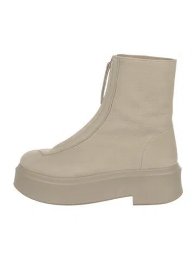 Pre-owned The Row Zipped 1 Nubuck Boots In Neutrals