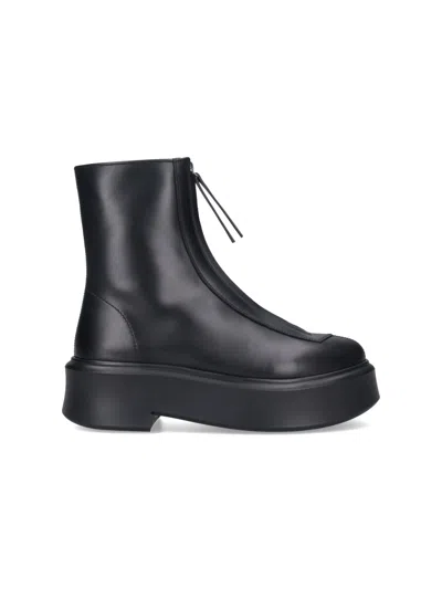 The Row 'zipped Boot I' Ankle Boots In Black