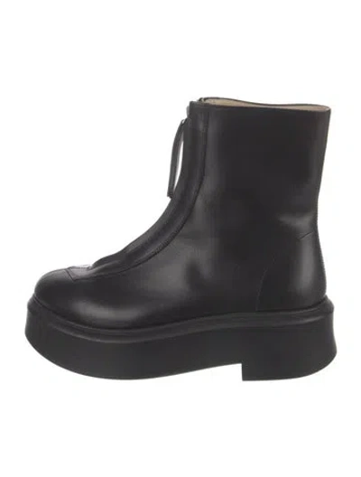 Pre-owned The Row Zipped Boot Leather Boots In Black