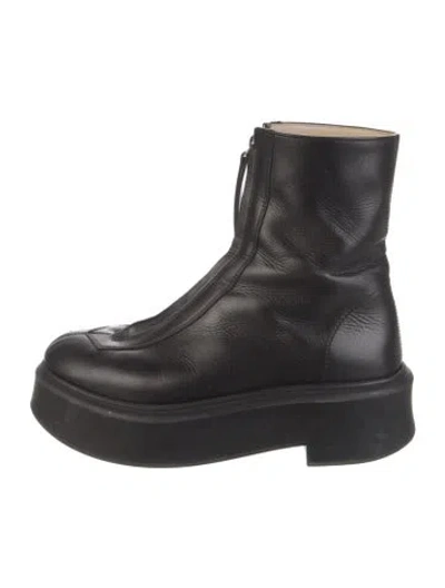 Pre-owned The Row Zipped Boot Leather Boots In Black