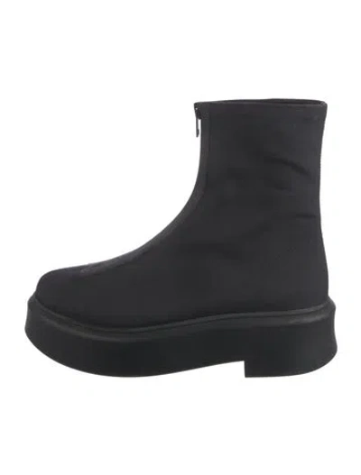 Pre-owned The Row Zipped I Canvas Chelsea Boots In Blue