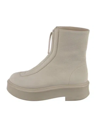 Pre-owned The Row Zipped I Nubuck Boots In Neutral
