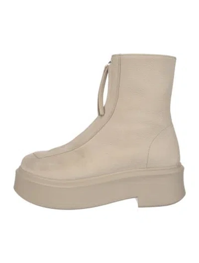 Pre-owned The Row Zipped I Nubuck Boots In Neutral