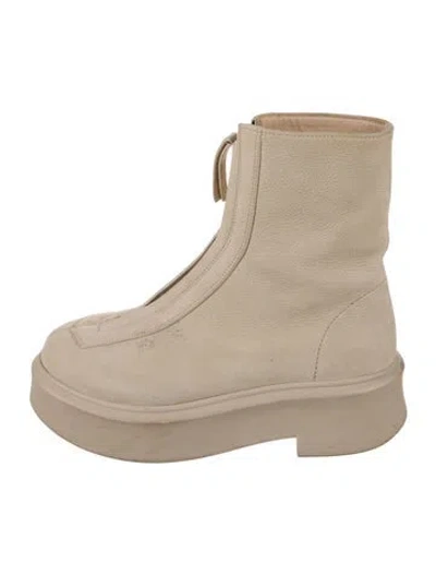 Pre-owned The Row Zipped I Nubuck Boots In Neutral