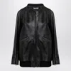 The Row Brown Leather Zipped Jacket In Brown
