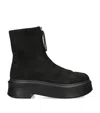 The Row Zipped Boot 1 Suede Ankle Boots In Black