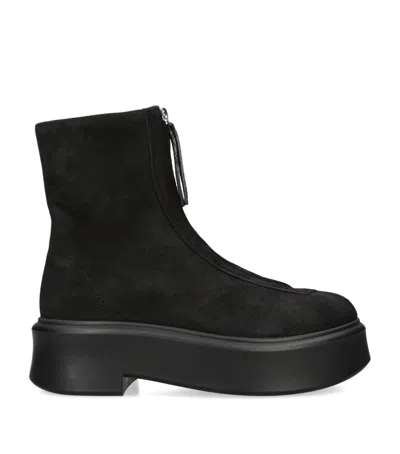 THE ROW ZIPPED SUEDE ANKLE BOOTS 50