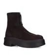 The Row Platform Sole Round Toe Ankle Boots In Brown
