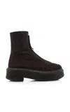 The Row Platform Sole Round Toe Ankle Boots In Brown