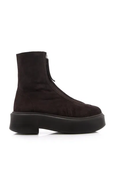 THE ROW ZIPPED SUEDE BOOT I