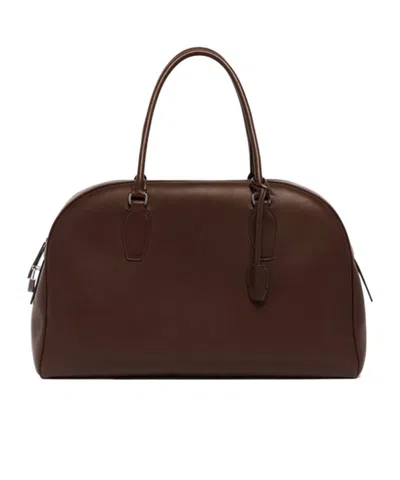 The Row Zipper Handbag In Burgundy
