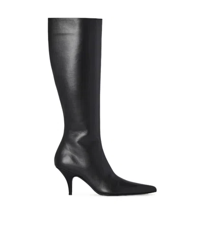 The Row Zipper Pointed Boots In Black