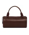 The Row Edith Cylindrical Leather Tote Bag In Brown