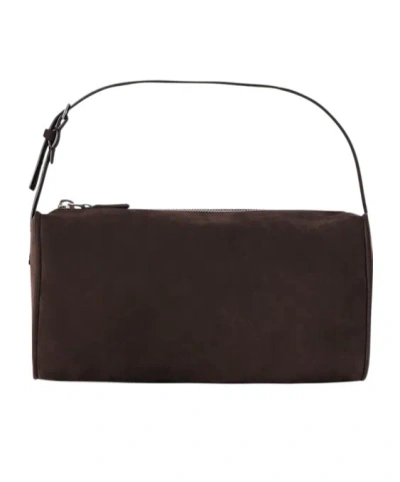 The Row 90's Top Handle Bag In Deep Aniline