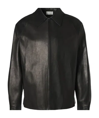 The Row Zippered Leather Jacket In White
