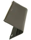 The Row Zippered Leather Wallet In Grey
