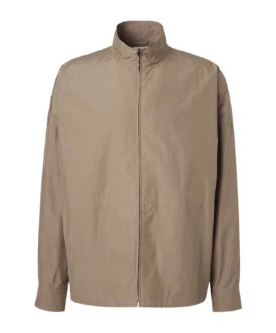 The Row Zippered Long-sleeved Casual Jacket In Brown