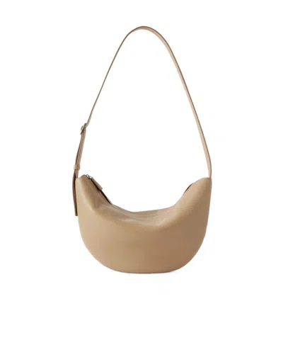 The Row Jouvette Leather Shoulder Bag In Neutral
