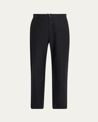 The Row Zuzana Cotton Straight-leg Ankle Pants In Black