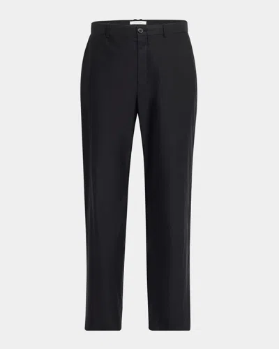 The Row Zuzana Cotton Straight-leg Ankle Pants In Black
