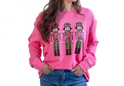 The Royal Standard Candy Nutcracker Sequin Sweatshirt In Pink