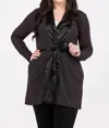 The Royal Standard Classic Slumber Satin Trim Robe In Black In Black