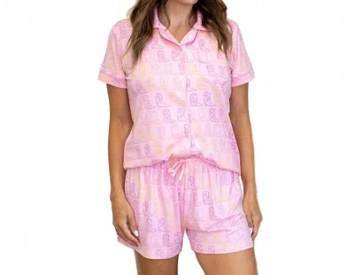 The Royal Standard Cowgirl Walk Pajama Set In Pink