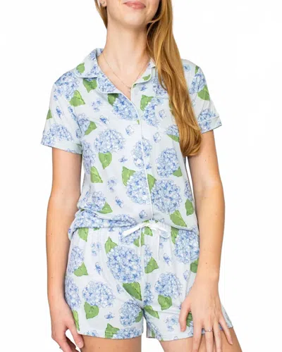 The Royal Standard Hydrangea Dreams Pajama Set In Blue In Multi
