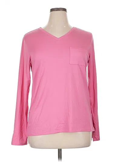 Pre-owned The Royal Standard Long Sleeve Top Pink V-neck Tops