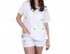 The Royal Standard Margarita Short Sleeve/shorts Set In White In White