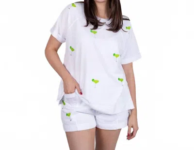 The Royal Standard Margarita Short Sleeve/shorts Set In White