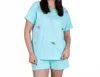 The Royal Standard Monterosso Short Sleeve Top In Blue In Blue