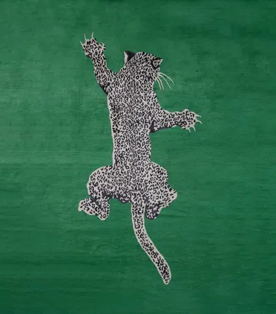 The Rug Company X Diane Von Furstenberg Climbing Leopard Rug In Green