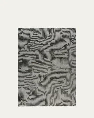 The Rug Company X Kelly Wearstler Avant Graphite Hand-knotted Rug, 8' X 10' In Black