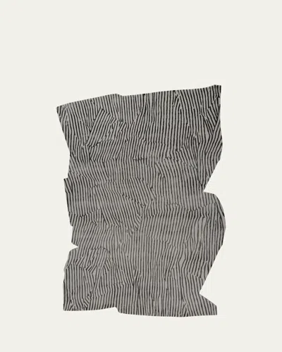 The Rug Company X Kelly Wearstler Avant Graphite Shaped Hand-knotted Rug, 9' X 12' In Gray