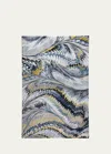 The Rug Company X Mary Katrantzou Feather Marble Midnight Hand-knotted Rug, 6' X 9' In Midnight
