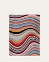The Rug Company X Paul Smith Modern Swirl Hand-knotted Rug, 6' X 9' In Pink, Orange, Red Multi