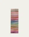 The Rug Company X Paul Smith Overlay Hand-knotted Runner, 3' X 10' In Red, Blue, Orange Multi