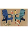 The Rug Market Beach Drinks 30x48in Doormat In Brown