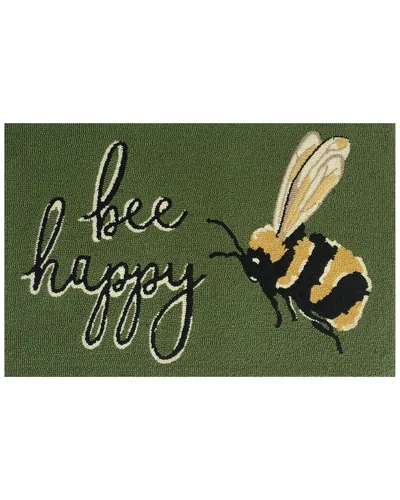 The Rug Market Bee Happy Indoor/outdoor Doormat In Green