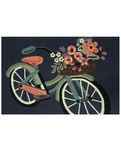 The Rug Market Blossom Bike Indoor/outdoor Doormat In Blue