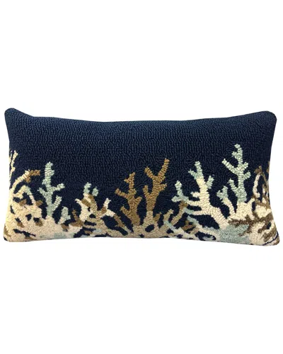 The Rug Market Border Indoor/outdoor Pillow In Blue