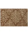 The Rug Market Botanical Tile Indoor/outdoor Doormat In Brown