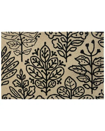 The Rug Market Botanical Tile Moonbeam Indoor/outdoor Doormat In Brown