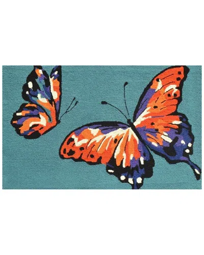 The Rug Market Butterfly 24x36in Doormat In Teal