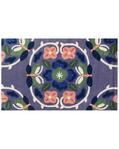 The Rug Market Butterfly Medallion 30x48in Doormat In Blue
