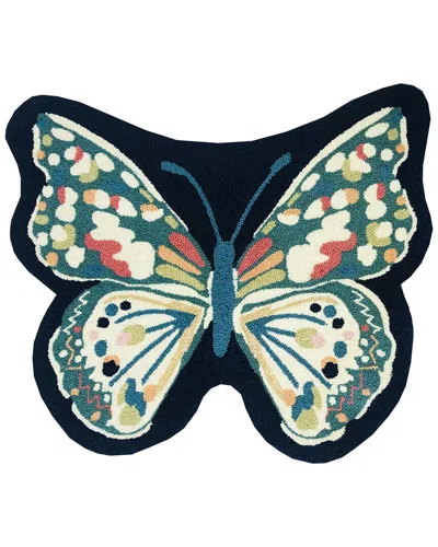 The Rug Market Butterfly Shaped Indoor/outdoor Doormat In Blue