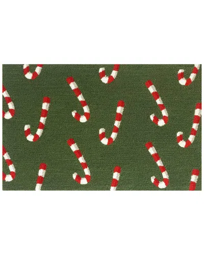 The Rug Market Candy Cane 24x36in Doormat In Green