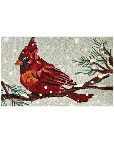 The Rug Market Cardinal In The Snow 24x36in Doormat In Green